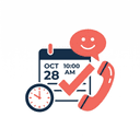 A calendar and phone icon representing booking a strategy call