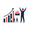 An upward trending chart with leads flowing in